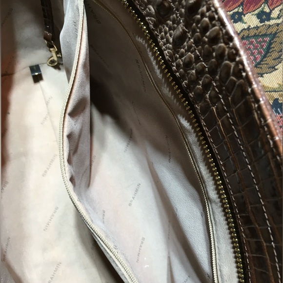 Brahmin Melbourne Large Tote Shoulder Handbag Gold Tone Hardware 18” Top - Picture 14 of 15